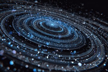 Dispersed Particles in Dark Space Creating Ethereal Spiral Effect