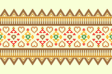 Ikat ethnic geometric abstract embroidery oriental traditional knitted pattern. Native geometry decorative design for fabric, wallpaper, background, interior, decoration, texture, border decor, print