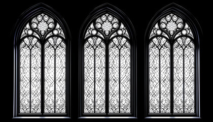 Gothic architecture window design black and white church windows architectural stained glass art vintage style