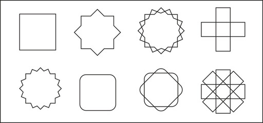 set of vector geometric shape for labels template