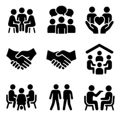 Chat circle group shared vector icons peer icon concern open community support