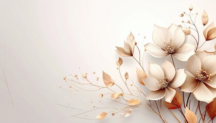 Elegant floral arrangement studio digital art minimalist close-up nature inspired beauty