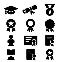 Seal award vector honor icon academic badge student book graduation medal icons