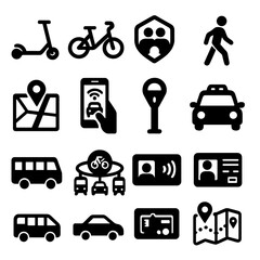 Icon transport icons rideshare badge vector pass mobility city sign service urban