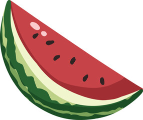 Watermelon slice illustration, a fresh and juicy summer treat.