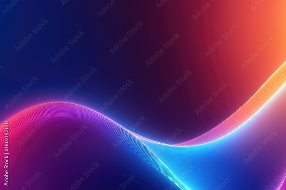 Poster flowing waves of vibrant colors create mesmerizing visual experi