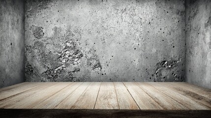 Rustic Wooden Table, Concrete Wall Product Display, Mockup , Backdrop
