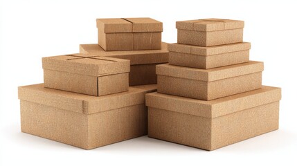 Stacked Kraft Boxes Packaging, Storage and Organization ,carton ,gift
