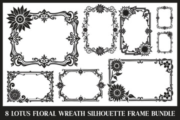 8 Lotus Floral Frame Bundle