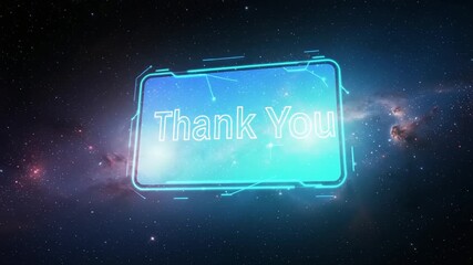 Thank you message in space - Powered by Adobe