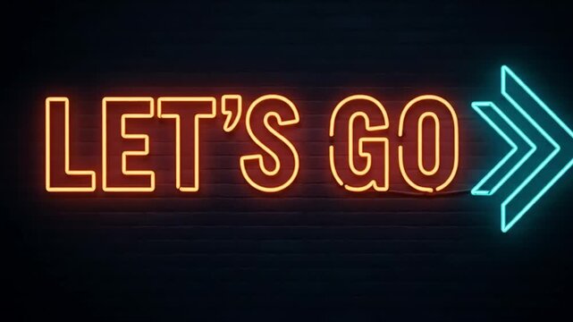 Neon Lets Go Arrow.