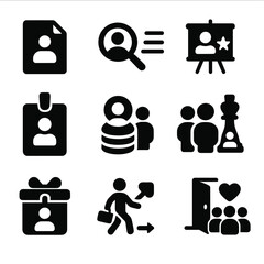 Icons vector hr training employee benefits icon recruitment payroll onboarding management leave