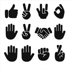 Fototapeta premium No cross vector hand transparent text pointing signs victory isolated icon sign