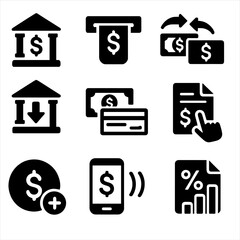 Statement deposit interest grid funds financial transfer icon line rate mobile vector