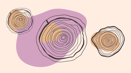 Abstract tree rings art print wood grain texture growth rings tree trunk section nature inspired design