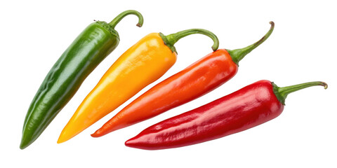 Fresh chilli peppers in vibrant colors add spicy touch to any dish and enhance culinary creativity with their unique flavors