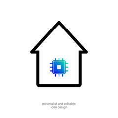 Smart Home Technology Icon on transparent background