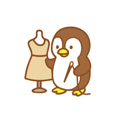Penguin Fashion Designer with Dress Form