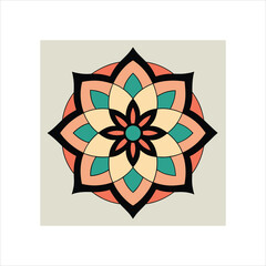 Intricate asymmetrical geometric mandala design