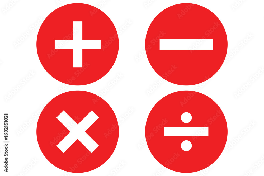 Poster plus and minus icon vector. plus, minus icon line red, green vector design. round plus and minus ico