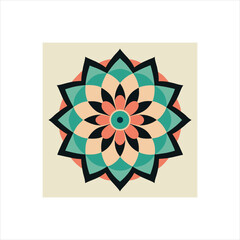 Intricate geometric asymmetrical mandala design