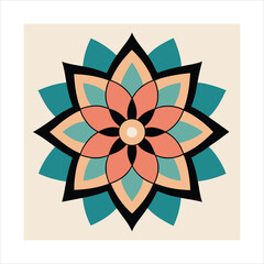 Intricate asymmetrical geometric mandala design