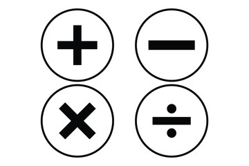 plus and minus icon vector. plus, minus icon line red, green vector design. Round plus and minus icons set with different thicknesses. Vector. eps 10