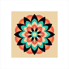 Intricate asymmetrical geometric mandala design