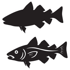 Atlantic cod fresh, Gadus morhua, fish of Greenland, cod fish vector 