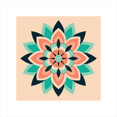 Intricate geometric asymmetrical mandala design
