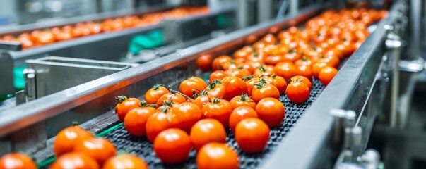 Tomato Processing Conveyor Belt Sorting Fresh Produce, agriculture, food industry