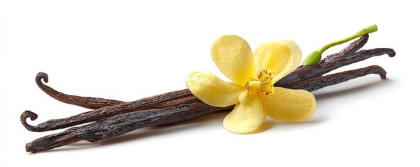 Vanilla Pods with Orchid Flower, Spice , Flavor