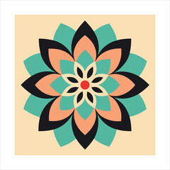 Intricate asymmetrical geometric mandala design