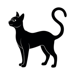 Proud Siamese Cat Silhouette  