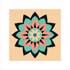 Intricate asymmetrical geometric mandala design