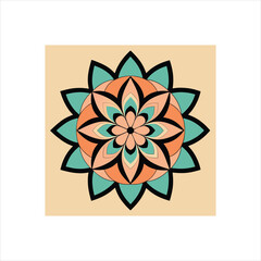 Intricate asymmetrical geometric mandala design