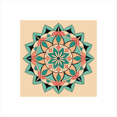 Intricate asymmetrical geometric mandala design