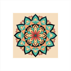 Intricate asymmetrical geometric mandala design