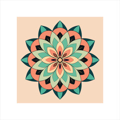 Intricate asymmetrical geometric mandala design