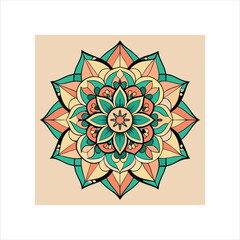 Intricate asymmetrical geometric mandala design
