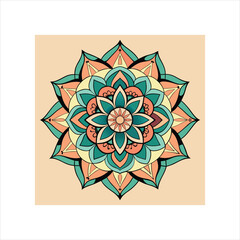 Intricate geometric asymmetrical mandala design