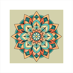 Intricate asymmetrical geometric mandala design