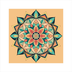 Intricate geometric asymmetrical mandala design