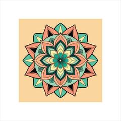 Intricate geometric asymmetrical mandala design
