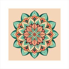 Intricate geometric asymmetrical mandala design