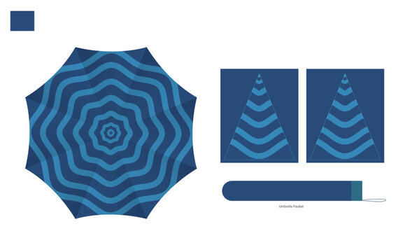 Opened Round Rain Umbrella Top View Mock up Close Isolated on Background.