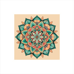 Round ornamental vintage flower pattern vector illustration