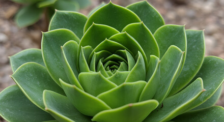 Spiral green succulent plant unveils natures symmetry