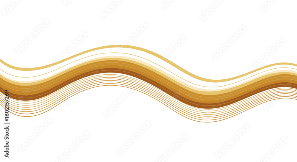 Poster abstract golden wave lines on white background for elegant design conc
