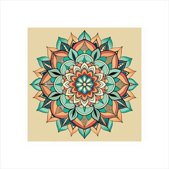 Floral lace mandala vector illustration with an ornamental round vintage pattern design